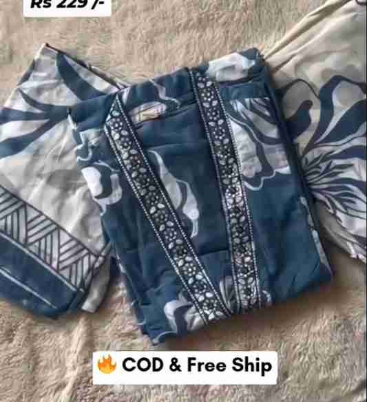 straight Kurti with pants and dupatta