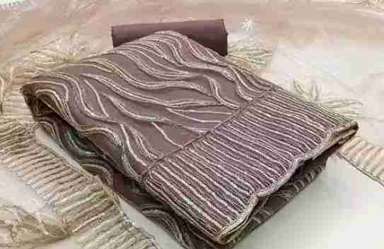 Elegant Net Saree with Full Embroidery Work