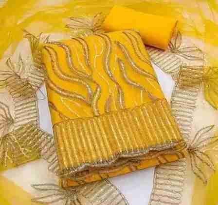 Elegant Net Saree with Full Embroidery Work