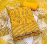 Elegant Net Saree with Full Embroidery Work