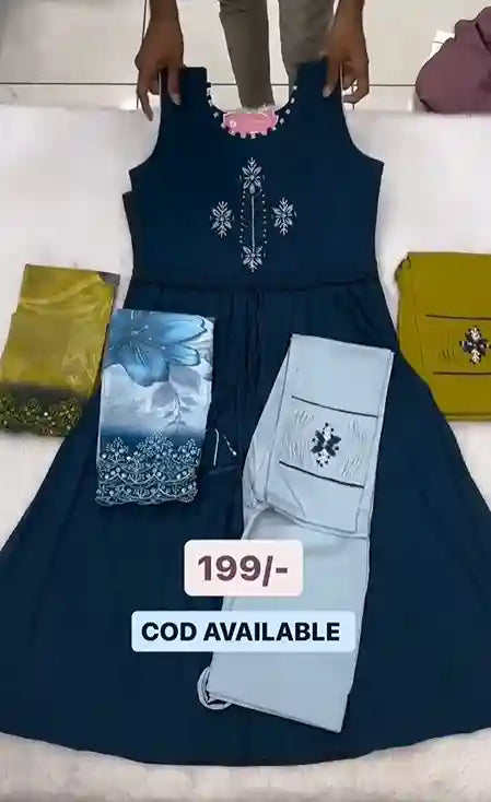 anarkali cotten kurta set