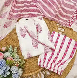 Simple Straight Cotton Kurti and Hand Embroidery Work with Mulmul Dupatta