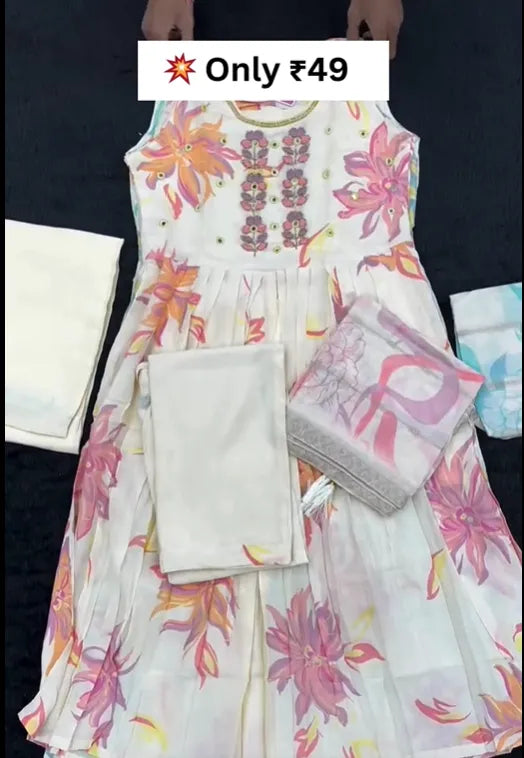 PREMIUM FINE DISCHARGE COTTON KURTI