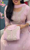 Elegant Pastel Pink Anarkali Suit