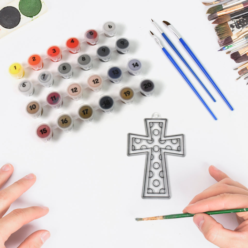 Paint By Number Kits 2 Set 20 Number Color 6 Paint Brushes (2 Set)
