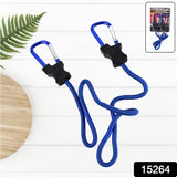 Carabiner Bungee Cords With Hook Tie Downs Luggage Strap Carrying Bag Secure (1 Pc  Mix Color)