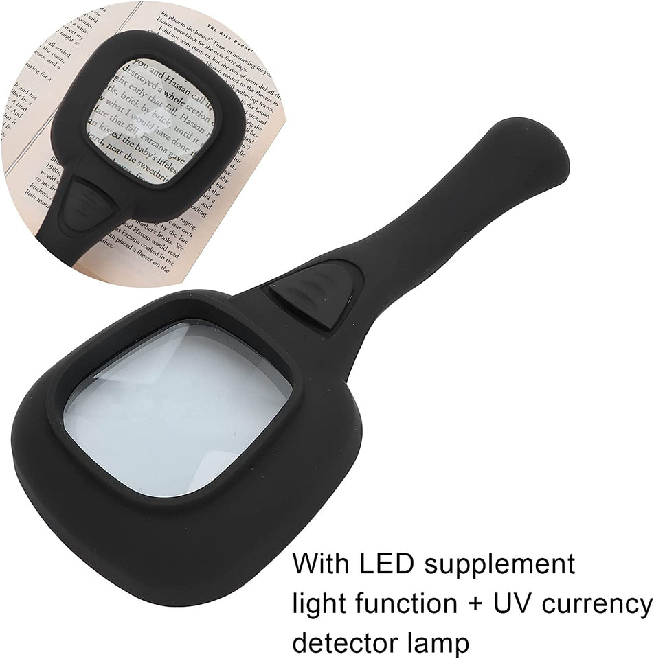 1607 Handheld Magnifying Glass 6 Led Illuminated Lighted Magnifier For Seniors Reading Soldering Inspection Coins Jewelry Exploring