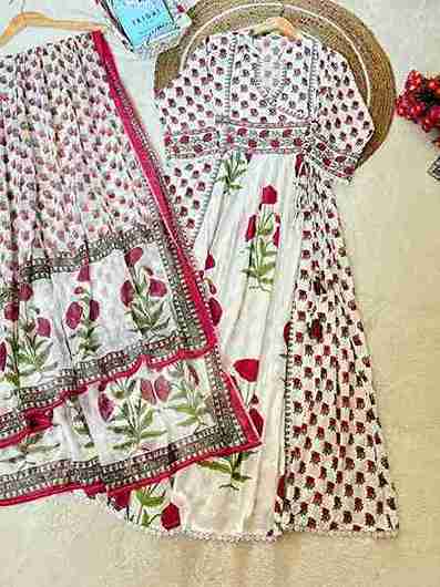 Elegant Cotton Anarkali Dress