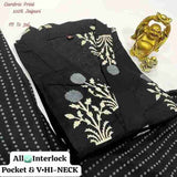 HI-VNECK KURTI WITH PANT SET