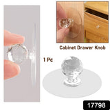 17798 Clear Cabinet Drawer Knobs  Hook Diamond Crystal Shaped Pulls Handles For Wardrobe Kitchen Cupboard Bathroom Dresser Furniture Door Window (1 Pc)