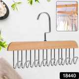Space Saving 8 Hooks Wooden Hangers (Hanging Hook Included  1 Pc)