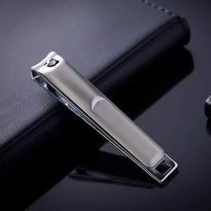 Stainless Steel Folding Portable Large Nail Clippers With Nail File (1 Pc)