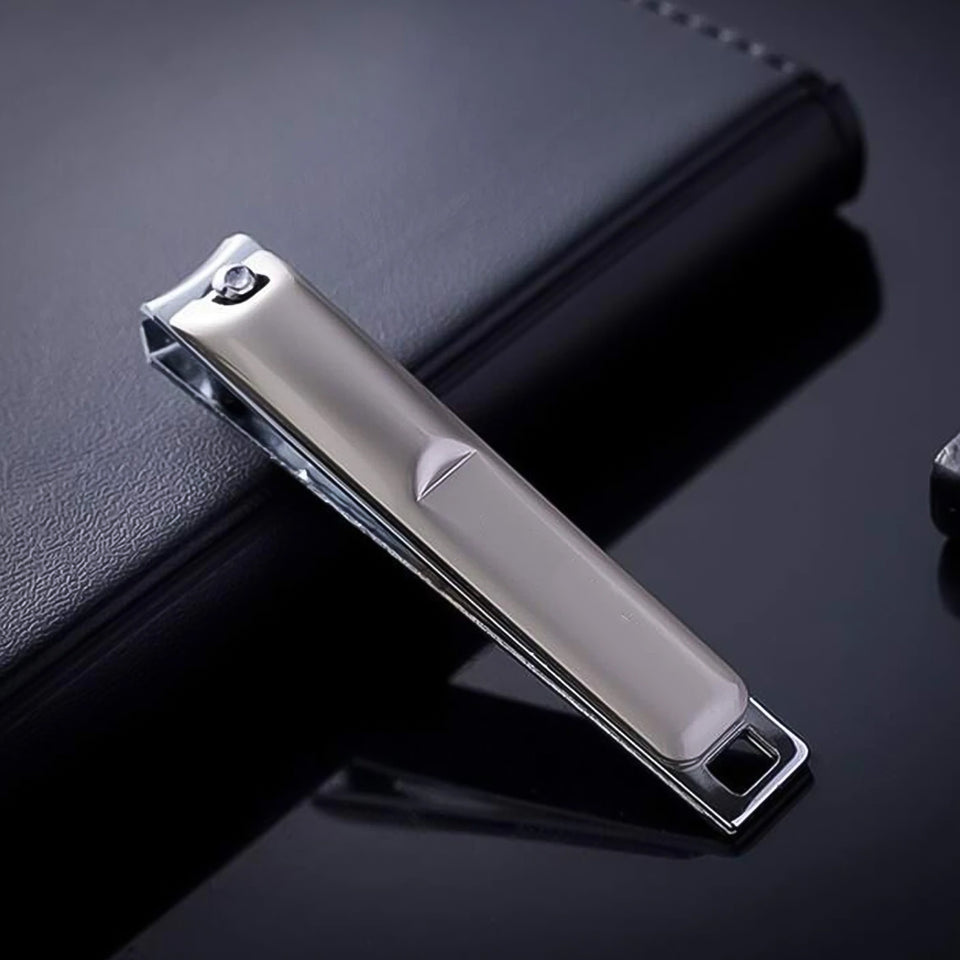Stainless Steel Folding Portable Large Nail Clippers With Nail File (1 Pc)