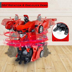 2 In 1 Automatic Robot Converted Remote Control Car With Light Scale 360drifting Deformation Robot Car Toy Kids Boys Robot Convertunique Toy For Boys (1 Pc)