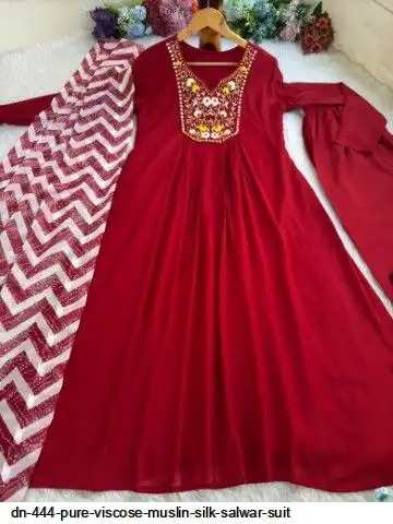 PURE VISCOSE MUSLIN SILK SALWAR