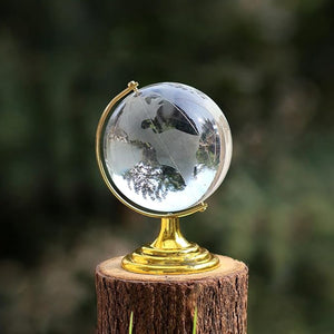 Crystal Globe  World Map 50 Mm With Golden Stand (1 Pc)