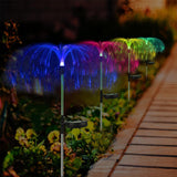 6616 2pcs Garden Solar Outdoor Lights Decorative  7 Colors Changing Rgb Light Waterproof Flower Jellyfish Firework Decor For Garden Patio Landscape Pathway Yard Holiday Decor