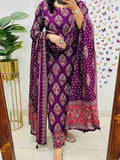 Print Kurti Pant Dupatta Set