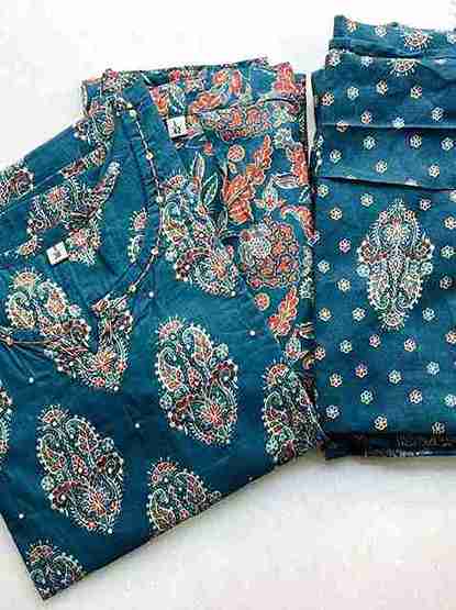 Print Kurti Pant Dupatta Set
