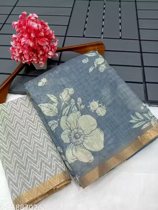 Kanjeevaram Pure Linen Cotton New Trendy Women Saree For Women For Wedding And Partywear 2025