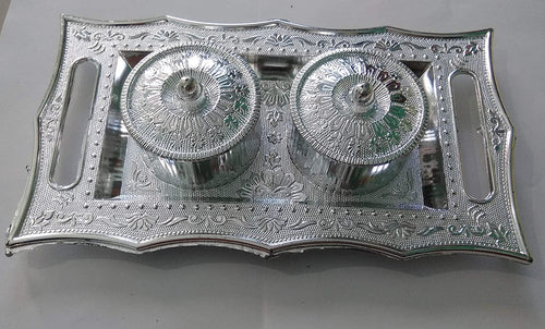2227 Multipurpose Decorative Multi Storage Mukhwas Daniserving Tray