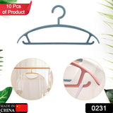 0231 Plastic Hangers Clothes Hangers - Lightweight Space Saving Hangers - Standard Hangers For Clothes - Durable Slim  Sleek Hangers (10pc)