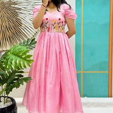 Latest Beautiful Stylist Gown with Handowk