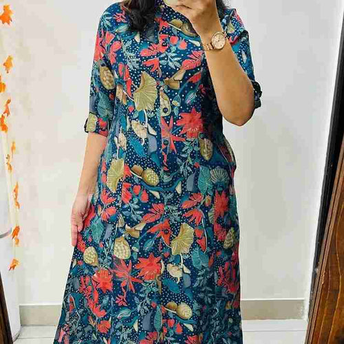 Forest Kurti – Effortless Floral Style for Every Day