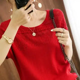 T-shirt New Neck Sweater Casual Top Women's T-shirt Loose Pullover Large Size