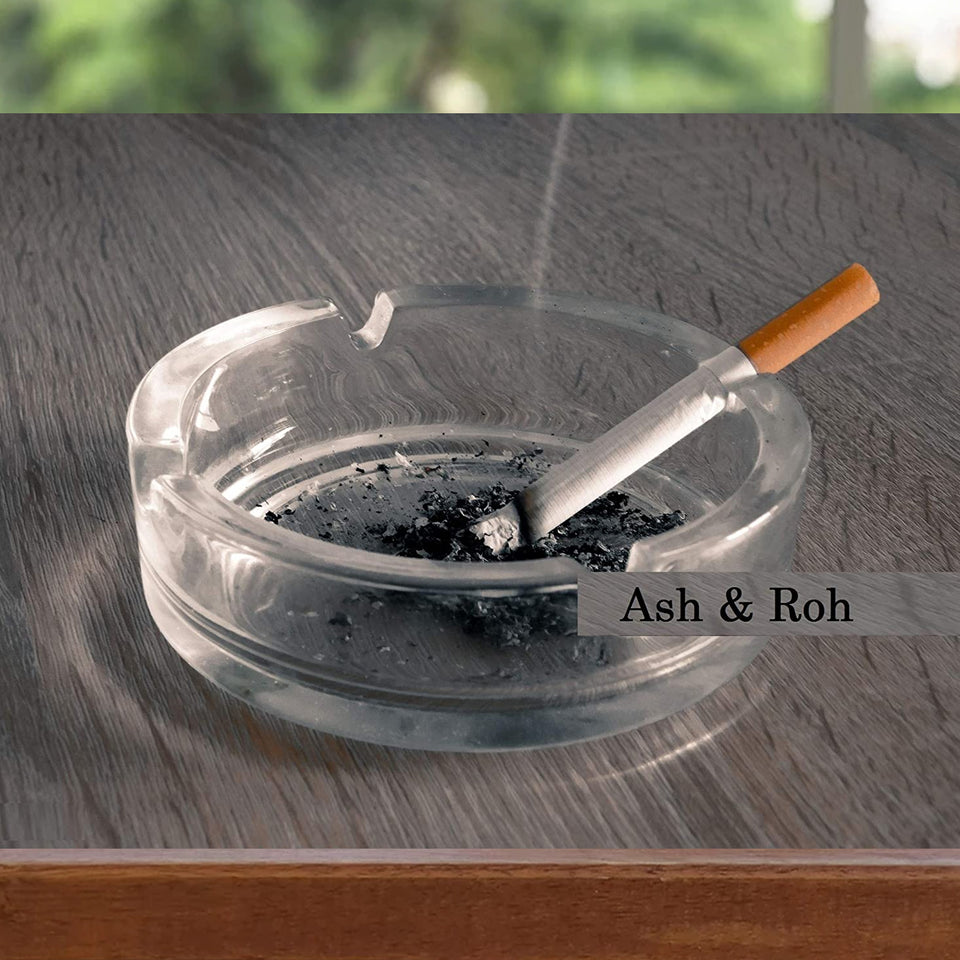 4061 Glass Classic Crystal Quality Cigar Cigarette Ashtray Round Tabletop For Home Office Indoor Outdoor Home Decor