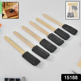 Multipurpose Sponge Brushes For Painting With Wooden Handles (6 Pcs Set)