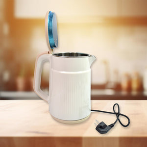 Double Wall Stainless Steel Electric Cordless Tea Kettle (1500w  2.3 Ltr.)