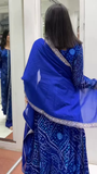 Blue Printed Georgette Palazzo Salwar Suit