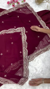 Full-Length Anarkali Suit Set in Multiple Rich Shades with Intricate Embroidered Dupatta, Flowing Flared Silhouette, and Graceful Long Sleeves – Perfect for Weddings, Festive Occasions, and Party Wear