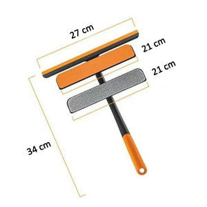 6087a Plastic 3 In 1 Rotatable Double Side Design Cleaning Brush Glass Wiper For Glass Window Car Window Mirror Floor (Multicolor)