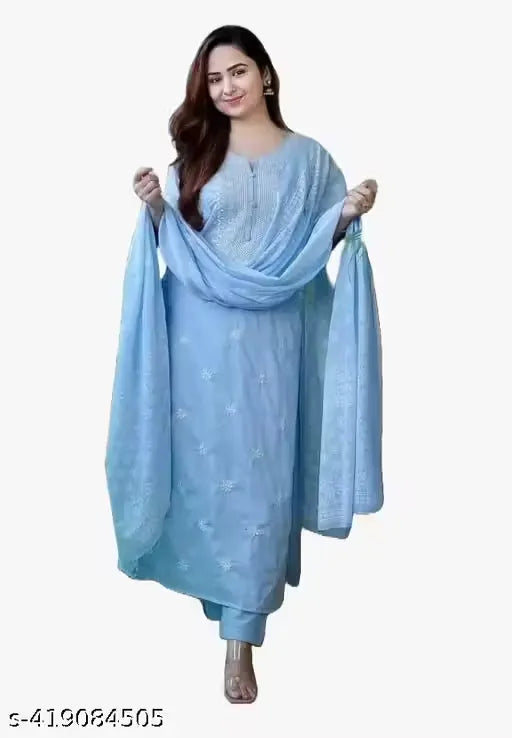 KURTI & PANT & DUPATTA SET/PLUS SIZE/BIG SIZE/PARTI WIRE KURTI PANT DUPATTA/PERMIUM QUALITY/TRANDING KURTI PANT DUPATTA