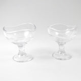 Glass Footed Dessert Bowl Ice Cream Cup (2 Pcs Set)